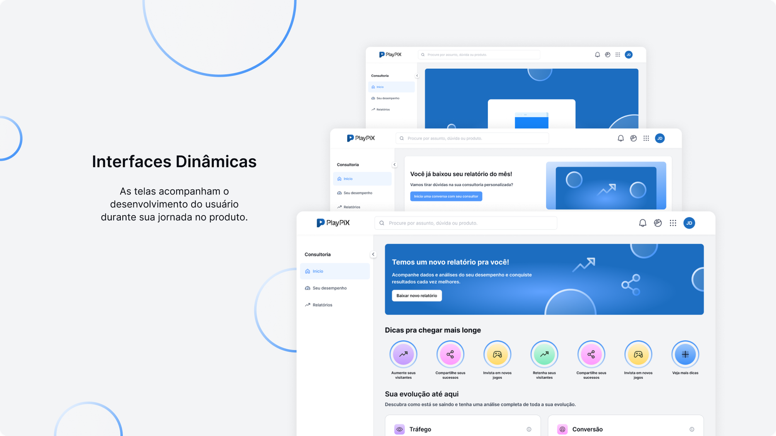 Variações dinâmicas da página inicial da Central de Insights
